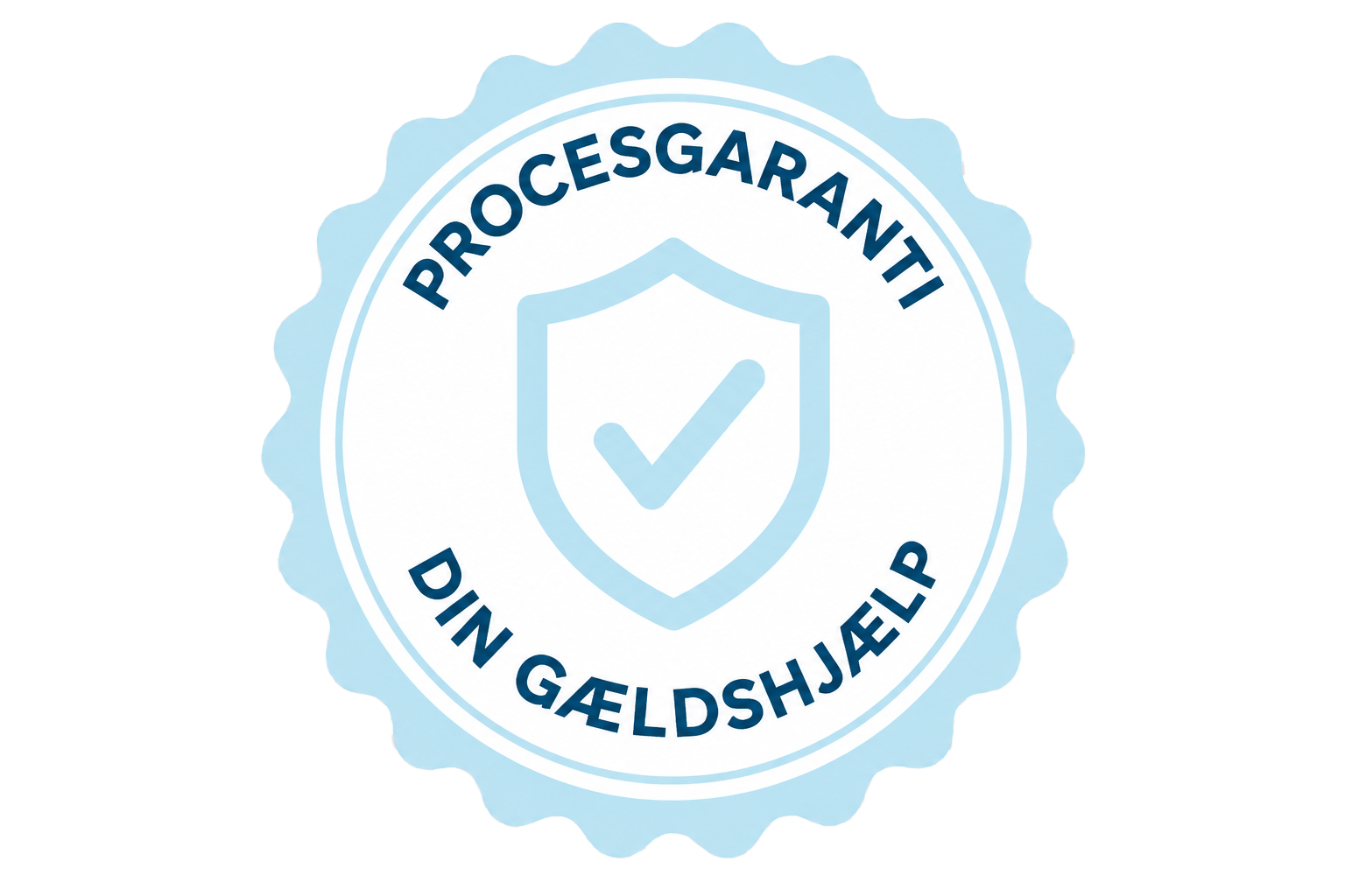 DinGældshjælp Procesgaranti-stempel
